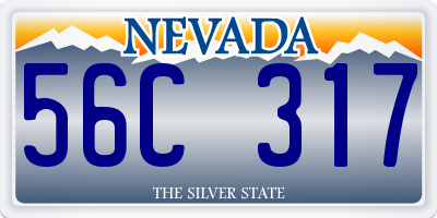 NV license plate 56C317