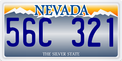 NV license plate 56C321
