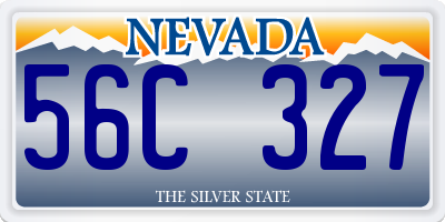 NV license plate 56C327