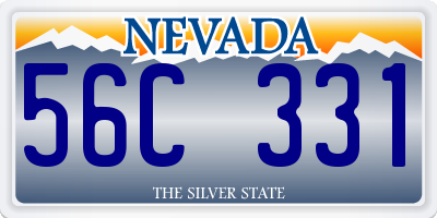 NV license plate 56C331
