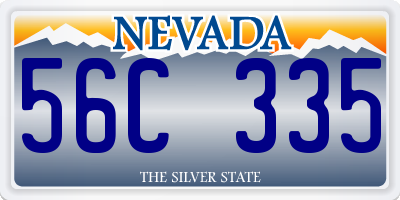 NV license plate 56C335