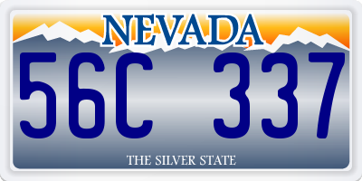 NV license plate 56C337