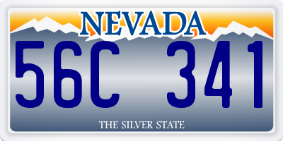 NV license plate 56C341