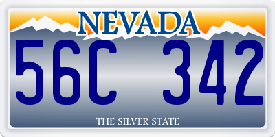 NV license plate 56C342