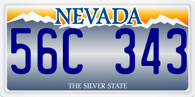 NV license plate 56C343