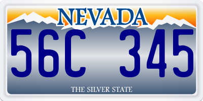 NV license plate 56C345
