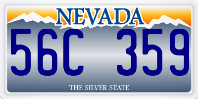 NV license plate 56C359