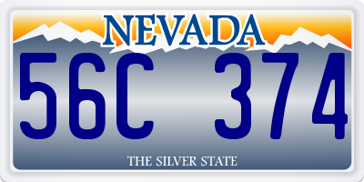 NV license plate 56C374