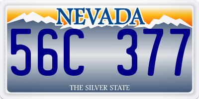 NV license plate 56C377