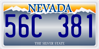 NV license plate 56C381