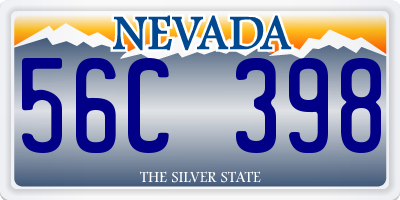 NV license plate 56C398