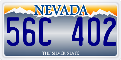 NV license plate 56C402