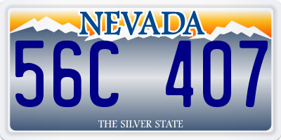 NV license plate 56C407