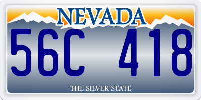 NV license plate 56C418
