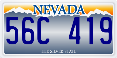 NV license plate 56C419