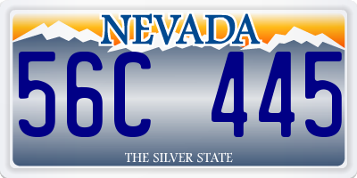 NV license plate 56C445