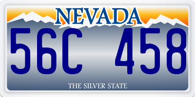 NV license plate 56C458