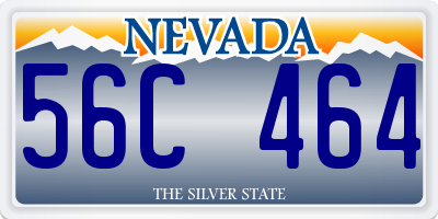 NV license plate 56C464