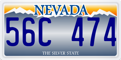 NV license plate 56C474