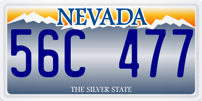 NV license plate 56C477