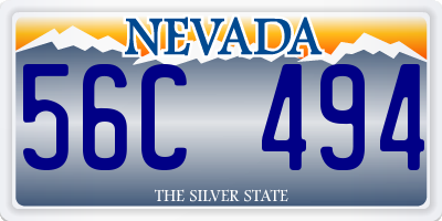 NV license plate 56C494