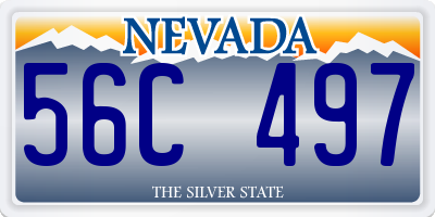 NV license plate 56C497
