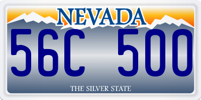 NV license plate 56C500