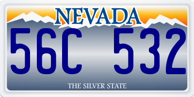 NV license plate 56C532