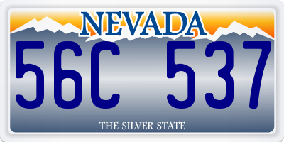 NV license plate 56C537