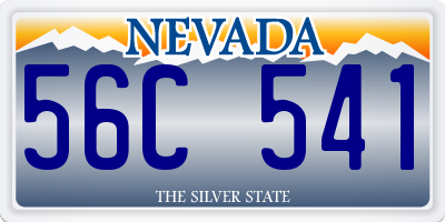 NV license plate 56C541