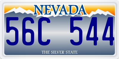 NV license plate 56C544