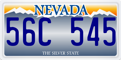 NV license plate 56C545