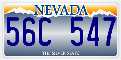 NV license plate 56C547