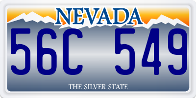 NV license plate 56C549