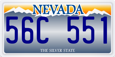 NV license plate 56C551