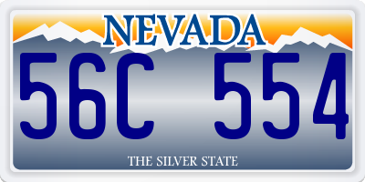 NV license plate 56C554