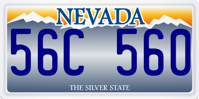 NV license plate 56C560
