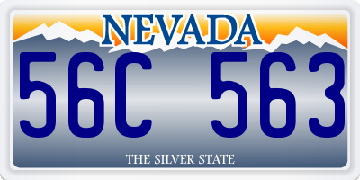 NV license plate 56C563