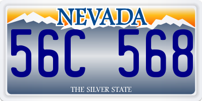 NV license plate 56C568