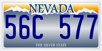 NV license plate 56C577