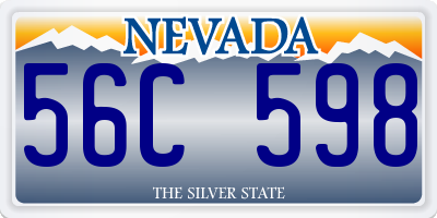 NV license plate 56C598