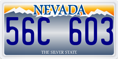 NV license plate 56C603