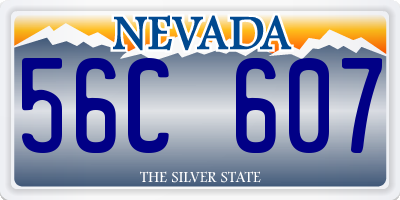 NV license plate 56C607