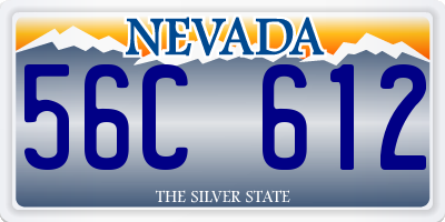 NV license plate 56C612