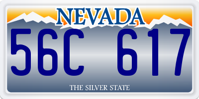 NV license plate 56C617