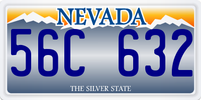 NV license plate 56C632