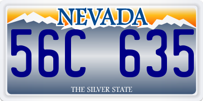 NV license plate 56C635