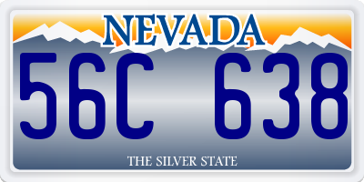 NV license plate 56C638