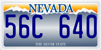 NV license plate 56C640