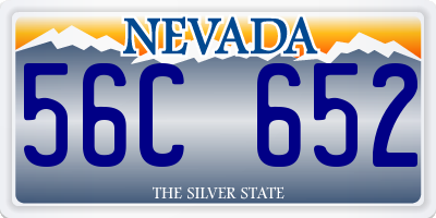 NV license plate 56C652